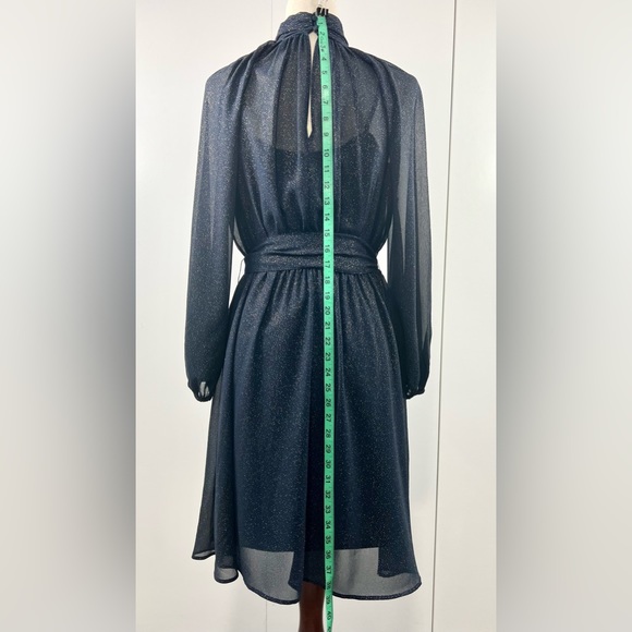 Banana Republic Navy Blue sheer dress with gold speckles - Picture 13 of 14